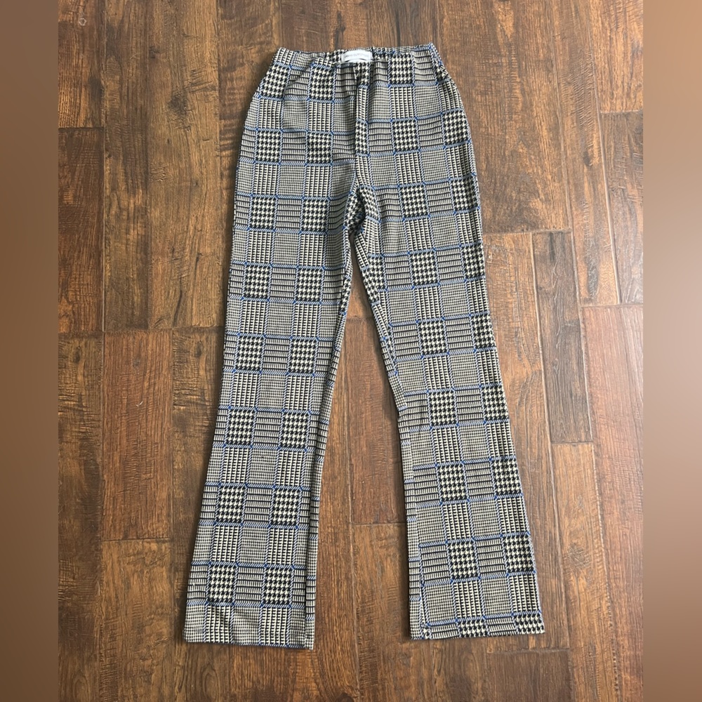 URBAN OUTFITTERS plaid flare pants size XS